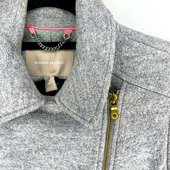 Banana Republic Tailored Boiled Wool Moto Jacket. - Picture 2 of 10